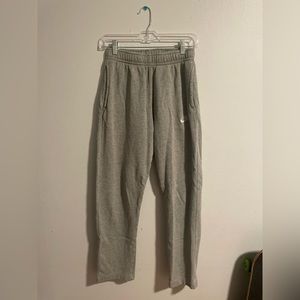 small uncuffed gray nike sweatpants